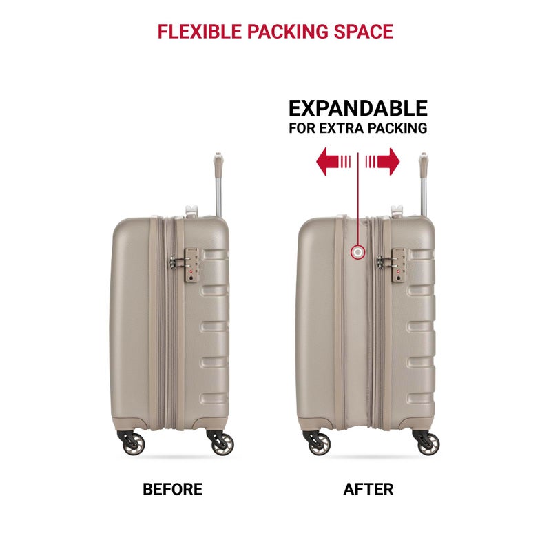 SwissGear 7366 Signature Hardside Expandable Luggage with Spinner Wheels, TSA Lock, Cup-Holder, Sand, Carry-On 19-Inch - Image 5