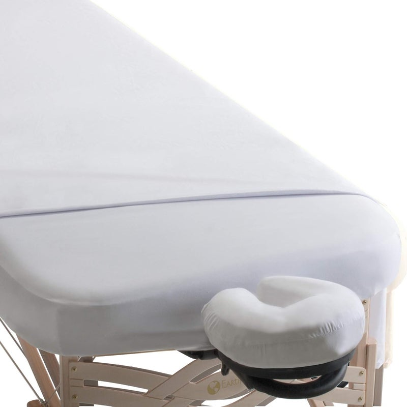 ايرث لايت مجموعة منشفات التدليك من الألياف الدقيقة Premium Microfiber Massage Sheet Set - ناعمة، مقاومة للتجاعيد، سريعة الجفاف، مكونة من 3 قطع (منشفة أساسية، منشفة علوية، غطاء وسادة الوجه) - Image 1