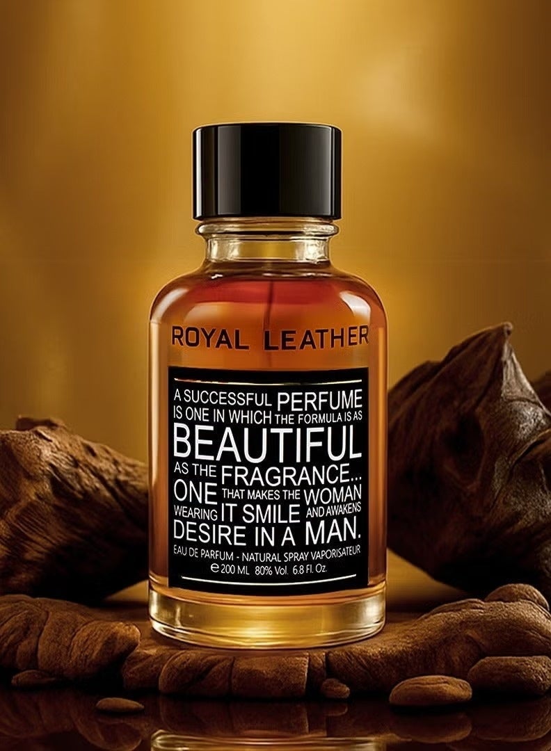 Linea De Bella Royal Leather Oud Eau de Parfum 200ml – Long Lasting Luxury Men’s Perfume with Woody Leather Notes, Rich Amber & Deep Oriental Warmth - Image 3