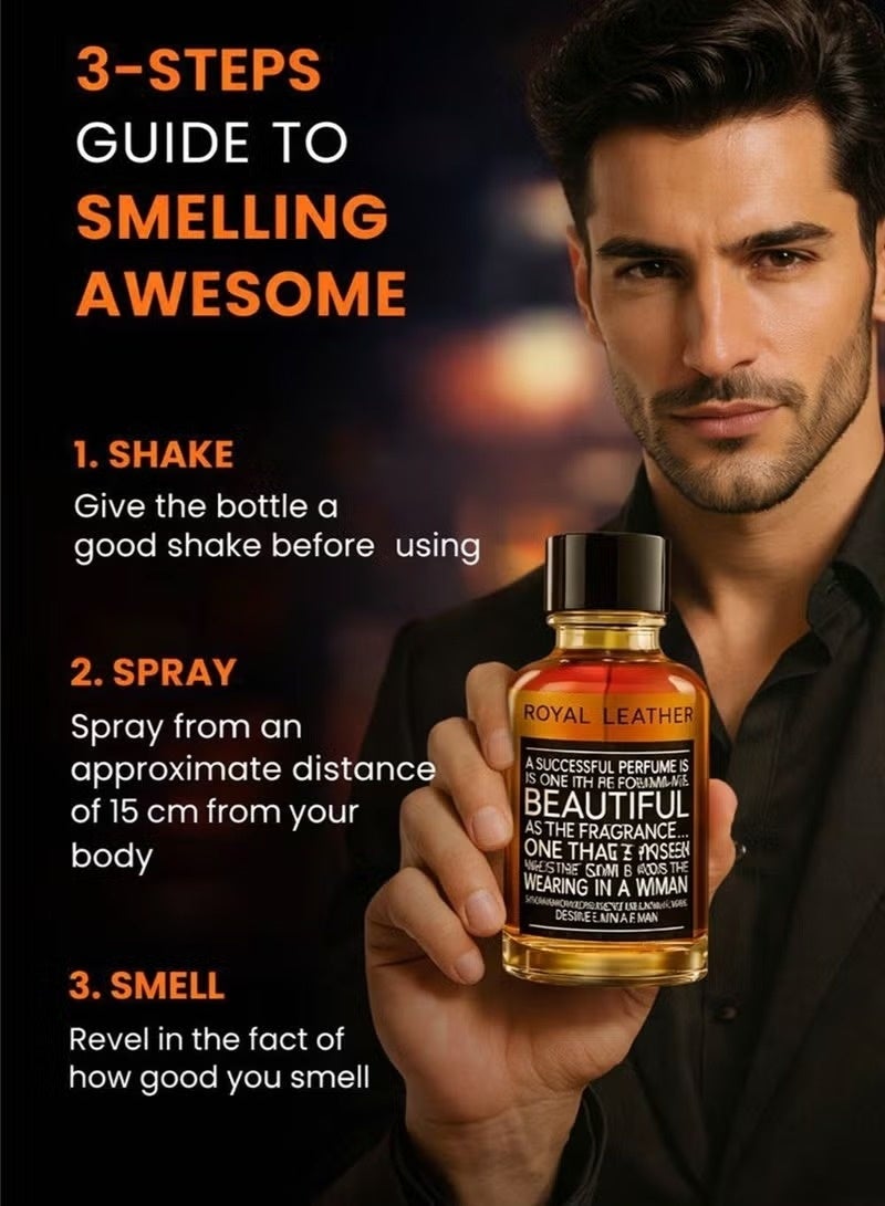 Linea De Bella Royal Leather Oud Eau de Parfum 200ml – Long Lasting Luxury Men’s Perfume with Woody Leather Notes, Rich Amber & Deep Oriental Warmth - Image 4