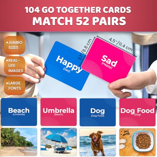 QUOKKA 104 Vocabulary Flash Cards Go Together with Realistic Images for PreK and Kindergarten Perfect for Teachers Parents and Speech Development Activities Vocabulary Builder for Kids Adults - Image 5