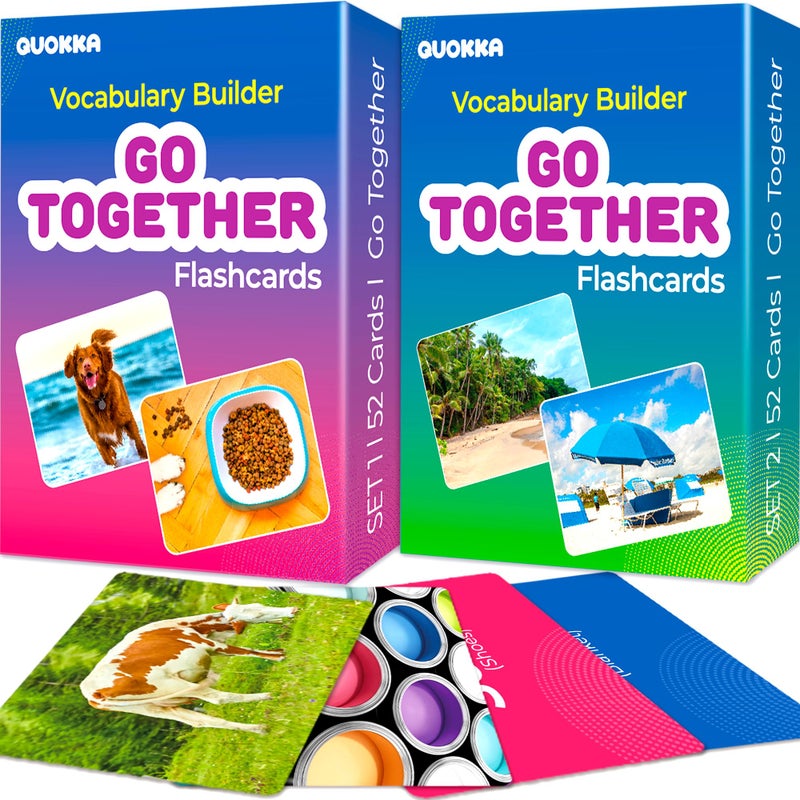 QUOKKA 104 Vocabulary Flash Cards Go Together with Realistic Images for PreK and Kindergarten Perfect for Teachers Parents and Speech Development Activities Vocabulary Builder for Kids Adults - Image 3