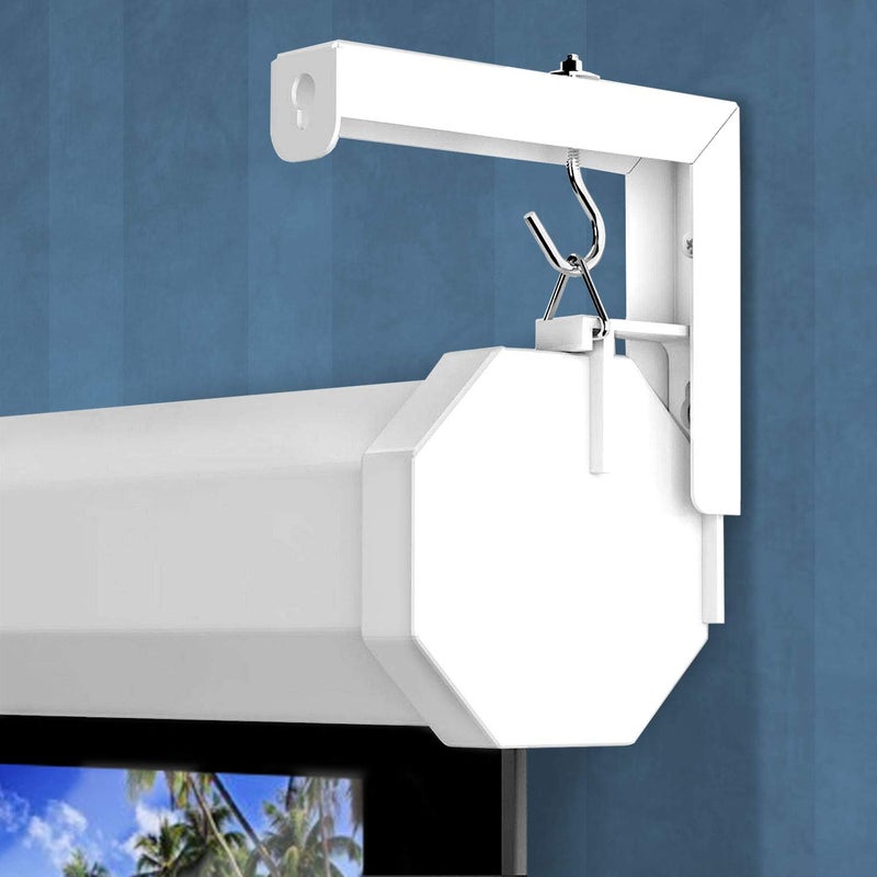 Mount-It! Projector Screen Wall Mount L-Brackets - Wall Hanging Bracket For Home Projector and Movie Screens, 6 inch Adjustable Mounting Hooks for Projection Screen, 1 Pair, White, 66 Lb Capacity Each - Image 2