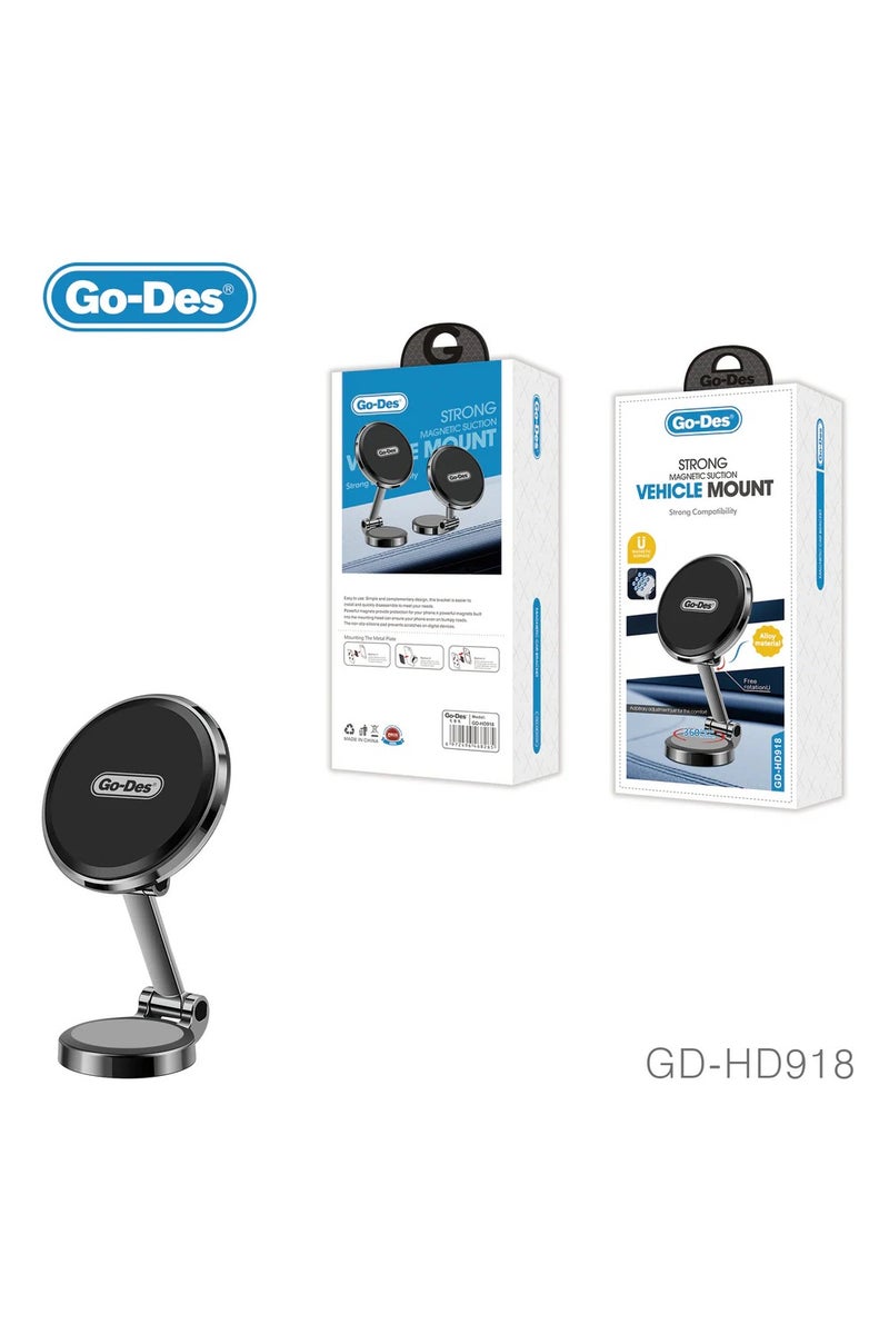 جو-ديز حامل هاتف عالمي قابل للطي ولصق مغناطيسي على لوحة العدادات لجميع الموديلات، امتصاص قوي للزجاج الأمامي - Image 1