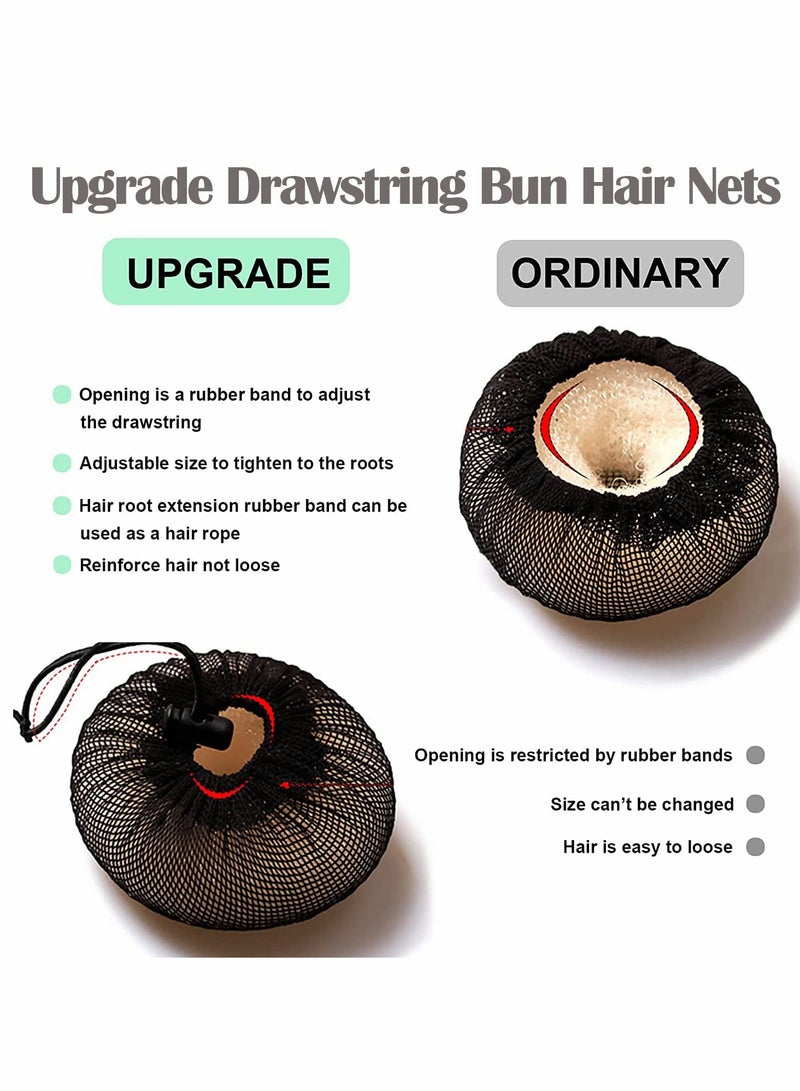 كاست ويف مجموعة شبكات شعر الكعكة، شبكة شعر راقصة كعكة للنساء، إكسسوارات شعر من الدانتيل الأسود القابل للتمدد لراقصة الباليه والبنك والممرضات المتزلجة - Image 4