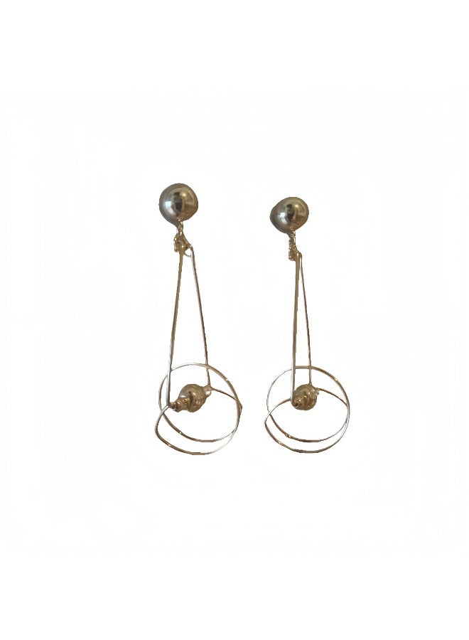 LumiArk Geometric Gold - Tone Drop Earrings - Image 2