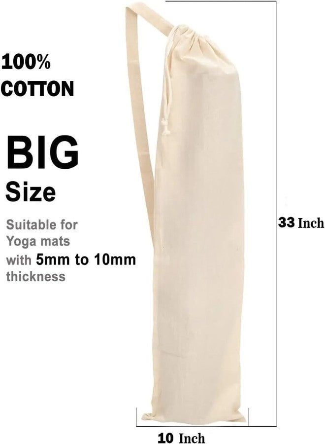Mayatra's Organic Cotton Yoga Mat Bag Large Size Lightweight Washable Dust Tote Cover with Adjustable Strap Unisex Plain Carry Case for Exercise Pilates Gym Travel Storage - Image 3