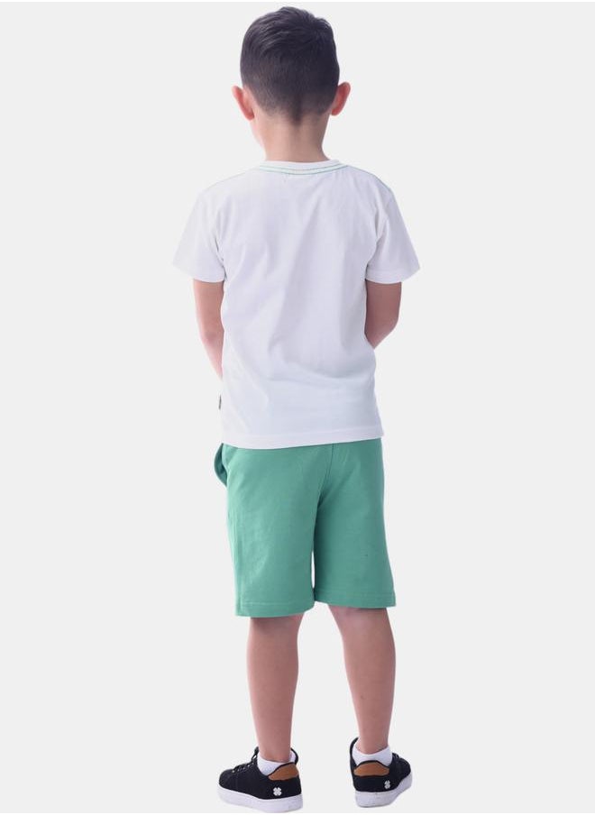 URBASY - Keep Up The Good Vibes Graphic T-Shirt & Shorts Set by Styli - Image 1