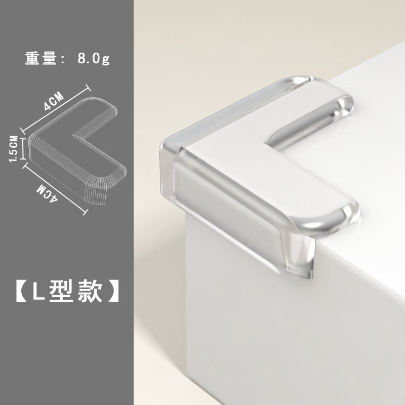 Cross-border export anti-collision angle transparent soft infant safety table corner protective cover baby glass coffee table silicone corner protector L type 3m glue