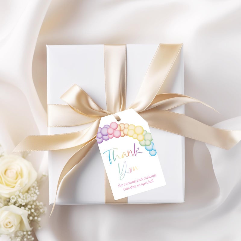 Anwyll Thank You Tags For Party Favors 50Pcs Balloon Thank You Gift Tags With String Thank You For Coming And Making This Day So Special Tags For Baby Shower Birthday Party Wedding Favors Present Wrap - Image 4