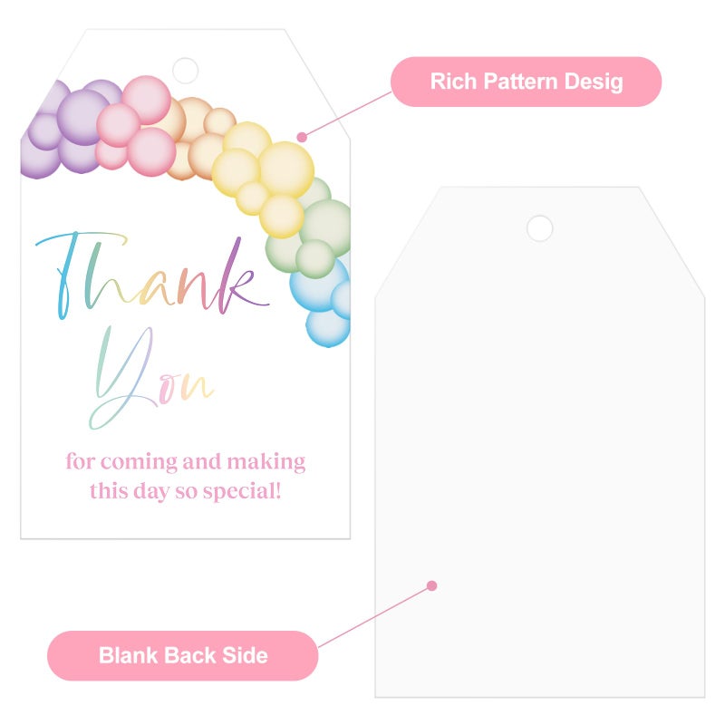 Anwyll Thank You Tags For Party Favors 50Pcs Balloon Thank You Gift Tags With String Thank You For Coming And Making This Day So Special Tags For Baby Shower Birthday Party Wedding Favors Present Wrap - Image 2