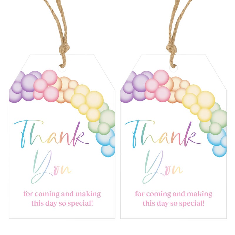 Anwyll Thank You Tags For Party Favors 50Pcs Balloon Thank You Gift Tags With String Thank You For Coming And Making This Day So Special Tags For Baby Shower Birthday Party Wedding Favors Present Wrap - Image 1