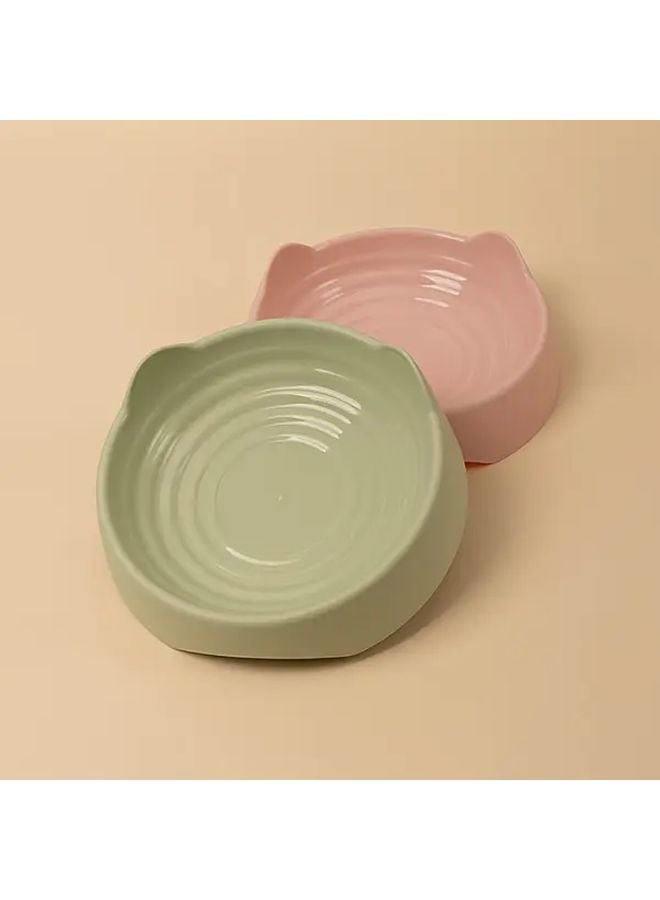 Pink Small Cat Ear Shaped Bowl Spill Resistant Pet Food Water Dish - Image 2