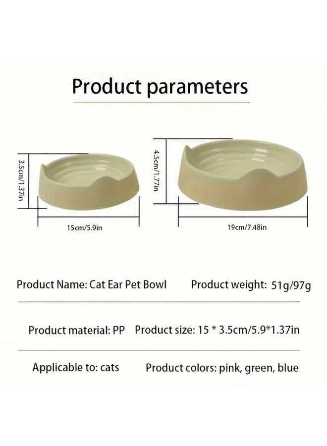 Pink Small Cat Ear Shaped Bowl Spill Resistant Pet Food Water Dish - Image 3