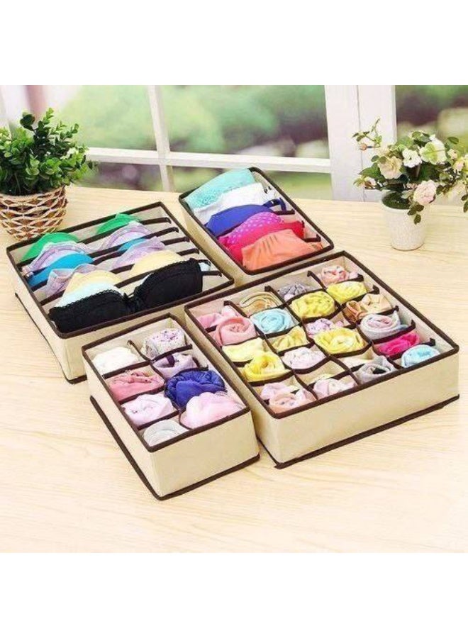 طقم منظم ملابس 4قطعه كتان - Image 1