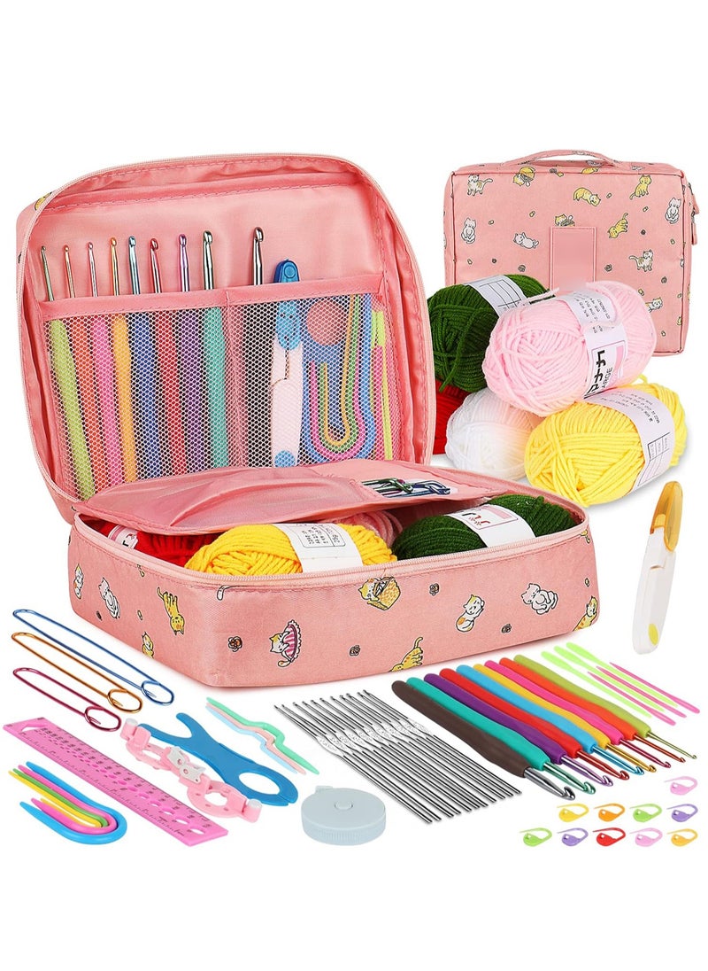 Relex - Crochet Kit for Beginners Adults, Crochet Kits Include Yarn, 59pcs Crochet Starter Kit for Beginners Kids, Ergonomic Crochet Hooks 2.0-6.0 mm, Lace Steel Needles 0.6-1.9 mm - Image 1