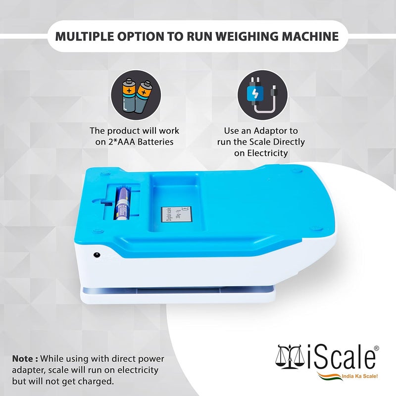 Iscale آلة وزن رقمية متعددة الاستخدامات iScale بسعة تصل إلى 30 كجم مع محول طاقة مباشر مناسبة لوزن 510 كجم بحجم وعاء صغير 215 × 175 سم غير قانونية للاستخدام التجاري - Image 3