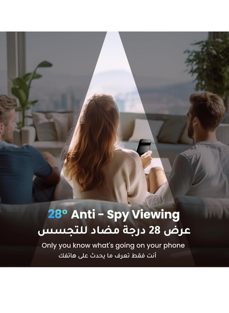 vesus iPhone 15 Pro Max Privacy Screen Protector [Easy Installation with Alignment Frame] [Anti-Drop and Anti-scratch] [Case Friendly] 28Â°Anti-Spy Anti-Fingerprint, iPhone 15 Pro Max Protector - Image 2