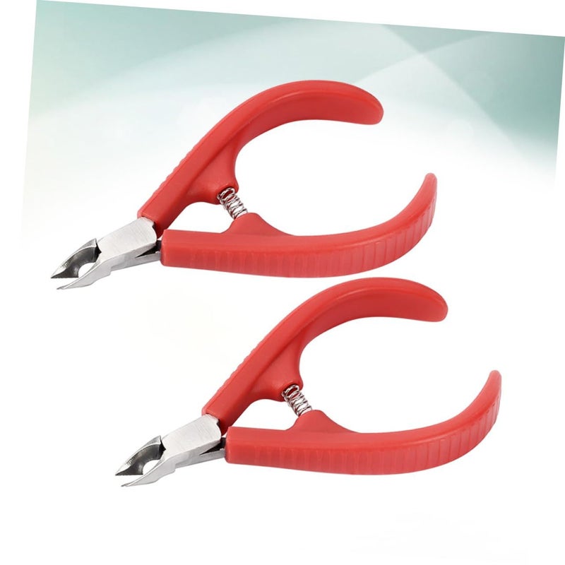 Cuticle Nipper Set 2 Pieces Plastic Handle Nail Art Tools For Professional Manicure Trimmer Precision Grip Salon Home - Image 4