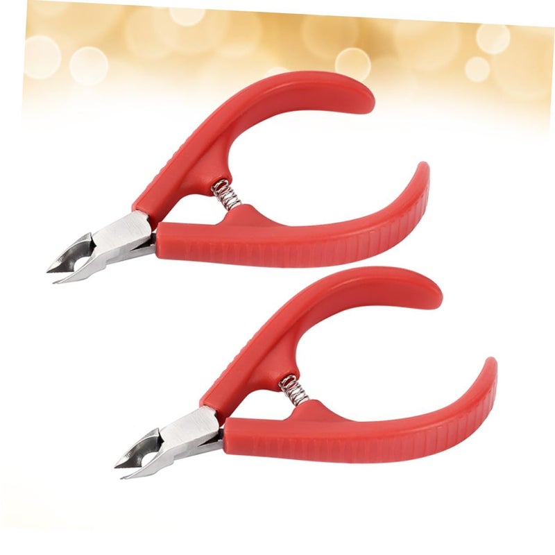 Cuticle Nipper Set 2 Pieces Plastic Handle Nail Art Tools For Professional Manicure Trimmer Precision Grip Salon Home - Image 5