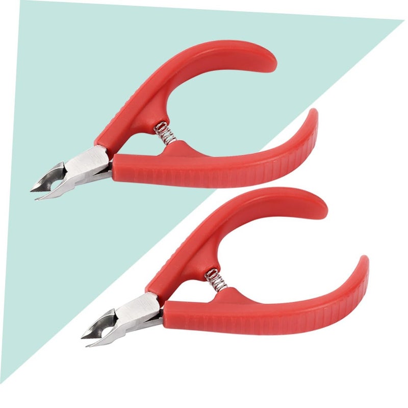 Cuticle Nipper Set 2 Pieces Plastic Handle Nail Art Tools For Professional Manicure Trimmer Precision Grip Salon Home - Image 3