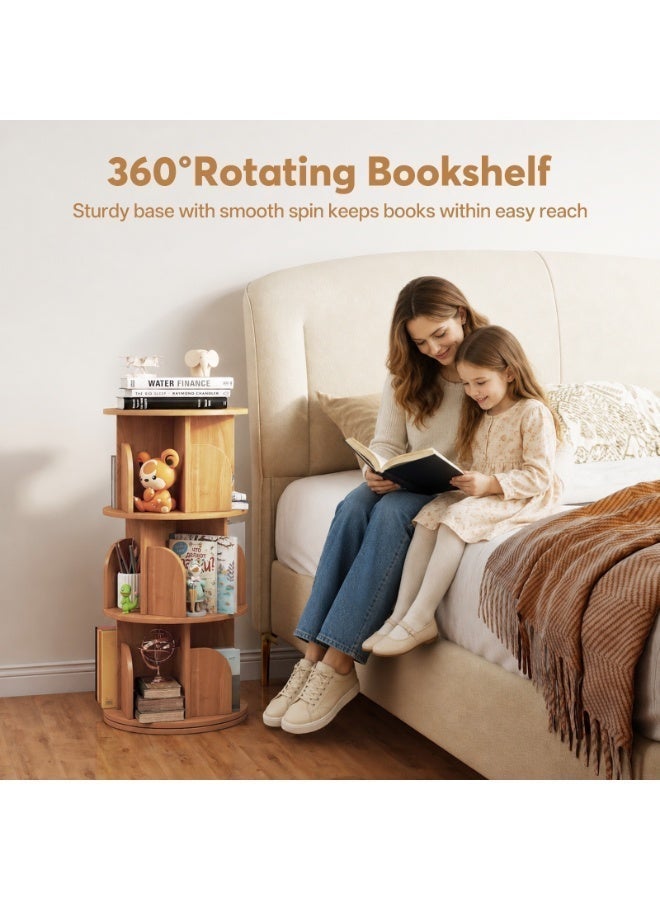 SHEIDLIN 360° Rotating Bookshelf, Large Capacity Bookcase with Anti-Fall Baffles, Space-Saving Corner Storage Rack, Suitable for Bedroom, Living Room, Study Room, and Office - Image 5