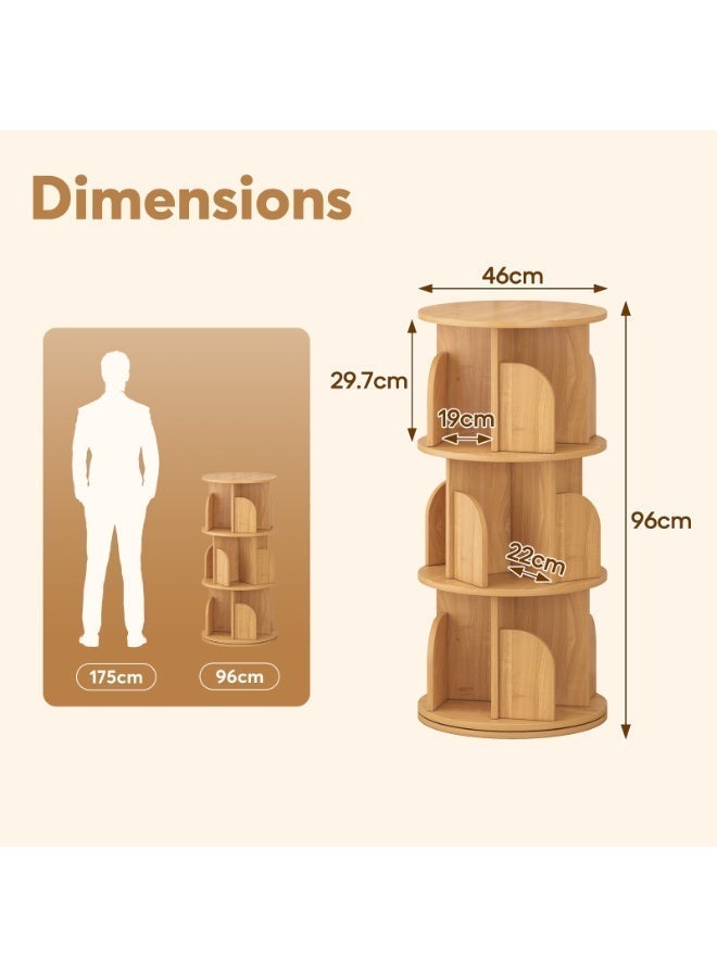 SHEIDLIN 360° Rotating Bookshelf, Large Capacity Bookcase with Anti-Fall Baffles, Space-Saving Corner Storage Rack, Suitable for Bedroom, Living Room, Study Room, and Office - Image 3