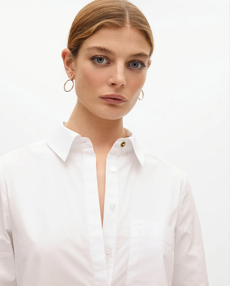 Lola Casademunt Oversize Poplin Shirt with Button Details