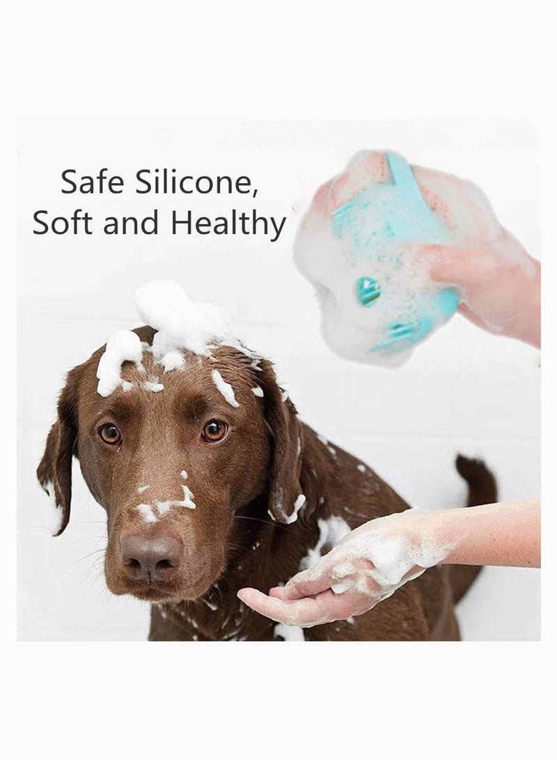 Zikra Pet Brush Dog Bath Brush, Pet Massage Brush Shampoo Dispenser, Soft Silicone Brush Rubber Bristle for Dogs and Cats Shower Grooming, for Long Short Haired Dogs and Cats Pet Bath Brush - Image 3