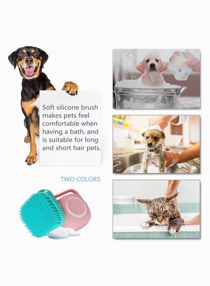 Zikra Pet Brush Dog Bath Brush, Pet Massage Brush Shampoo Dispenser, Soft Silicone Brush Rubber Bristle for Dogs and Cats Shower Grooming, for Long Short Haired Dogs and Cats Pet Bath Brush - Image 5
