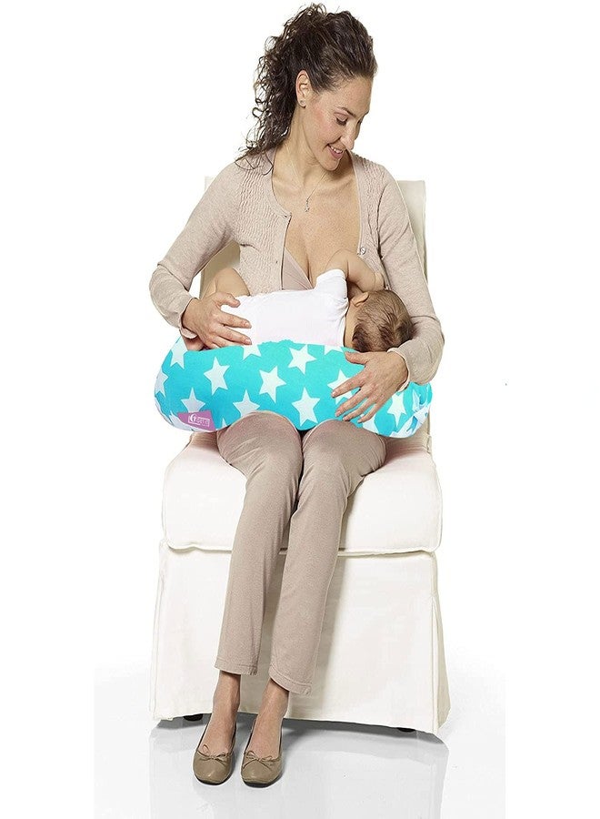 GET IT Cotton 5-in-1 Feeding Pillow with Detachable Cover | New Born Portable Breast Feeding Pillow for Baby | Infant Support for Baby and Mom | Blue Star - Image 2