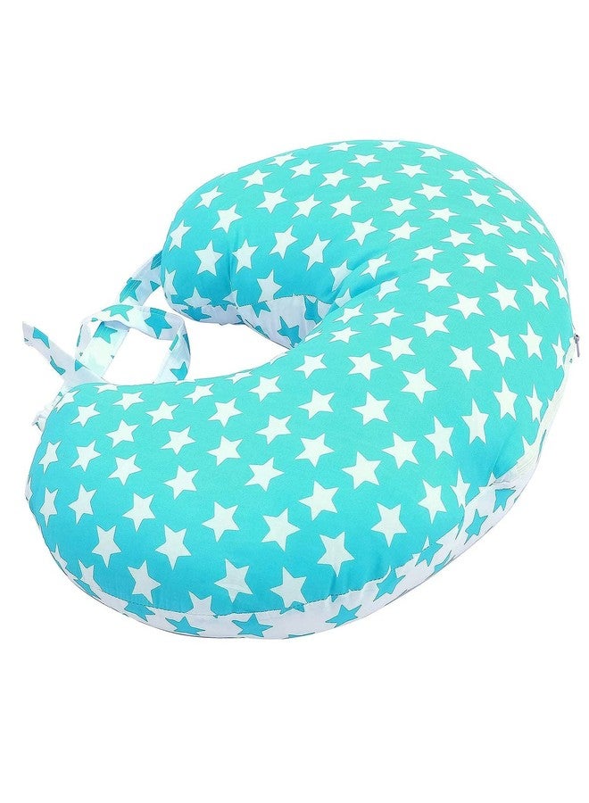 GET IT Cotton 5-in-1 Feeding Pillow with Detachable Cover | New Born Portable Breast Feeding Pillow for Baby | Infant Support for Baby and Mom | Blue Star - Image 3