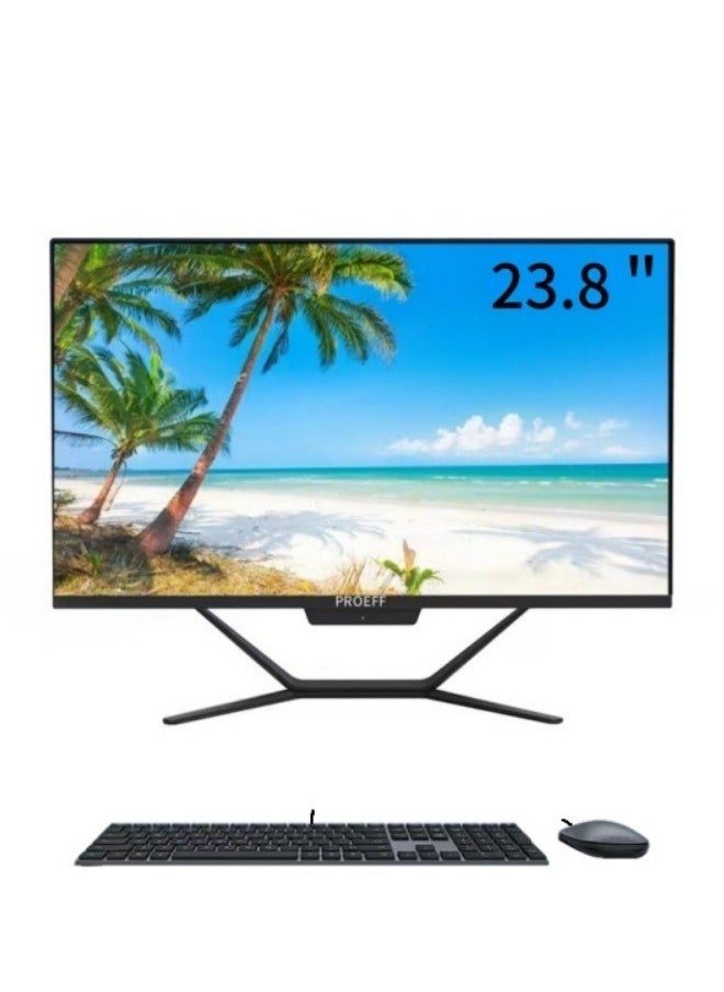 PROEFF All-In-One PC 23.8 inch Desktop,  i5-4570/16GB RAM/256GB SSD，Windows 10 Pro，English/Arabic Keyboard and Mouse , Black  - Image 1