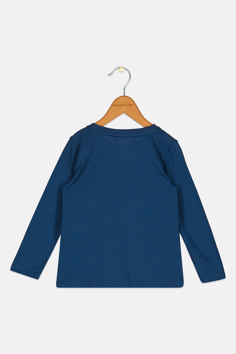 NAME IT تي شيرت طويل الأكمام بأكمام دائرية للأولاد الصغار، أزرق مائل إلى الأخضر - Image 2