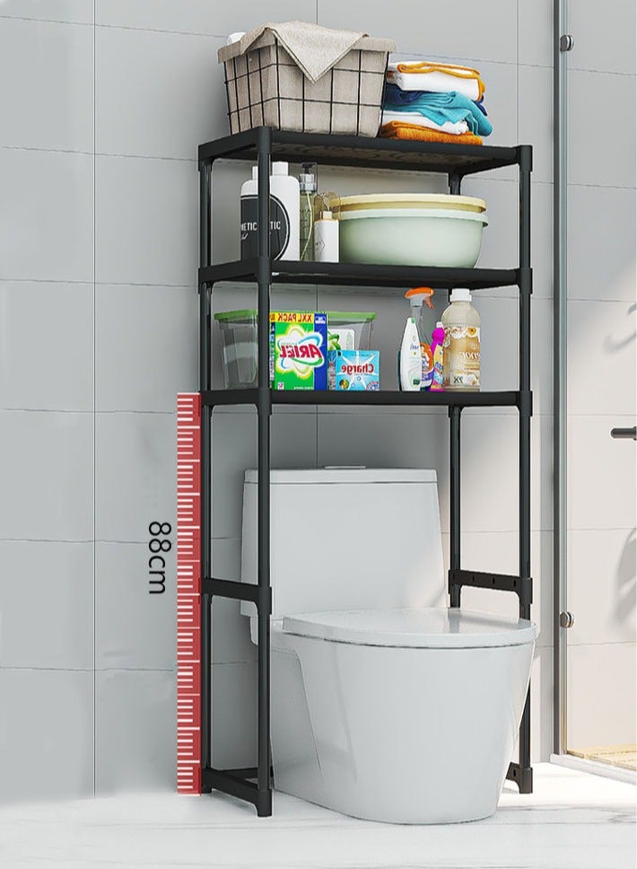 ديدا كوسموس رف تخزين مناشف مكون من 3 طبقات فوق المرحاض، موفر للمساحة في الحمام، أسود - Image 4