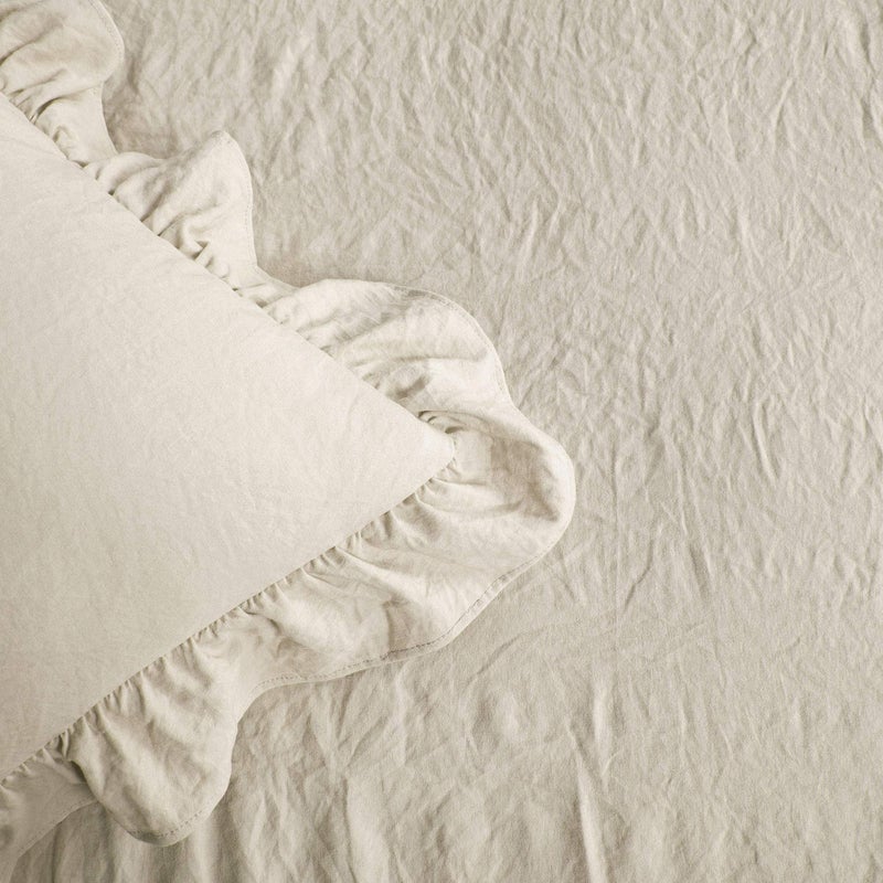 Lush Decor Ruffle Skirt Bedspread Set - 3-Piece Luxurious Farmhouse Bedding - Elegant Ruffle Detail - Timeless Style - Soft Lightweight Sheets - King, Neutral - Image 3