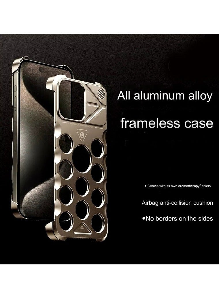 Apple iPhone 16 Pro Luxury Aromatherapy Aluminum Alloy Phone Case for iPhone 16 Pro | Frameless, Shockproof, Heat Dissipation Design for Stylish Protection - 2024  - Image 1