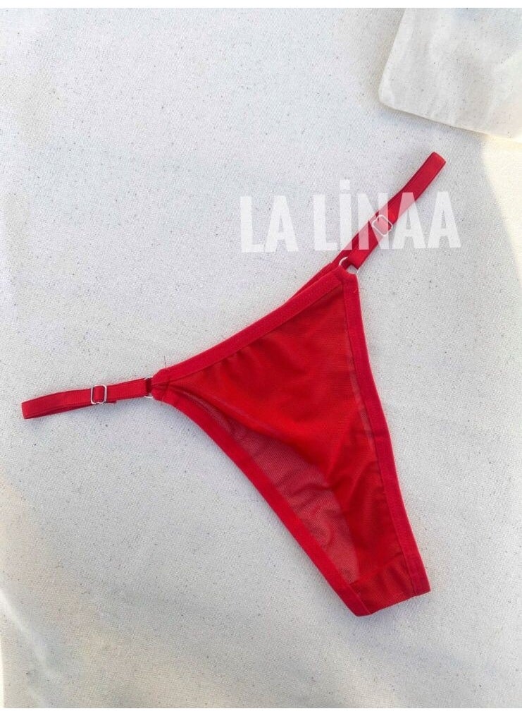 La Linaa Women's Tulle Thong Panty Bra Set  - Image 2
