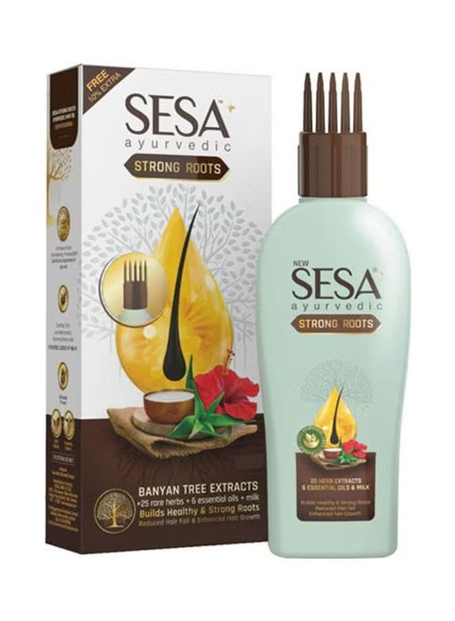 سيسا زيت شعر أيورفيدي لتقوية الجذور بمستخلصات شجرة البانيان - مثبت سريريا - ويمنع تساقط الشعر ويدعم النمو ويصلح التلف. شفاف 100ملليلتر