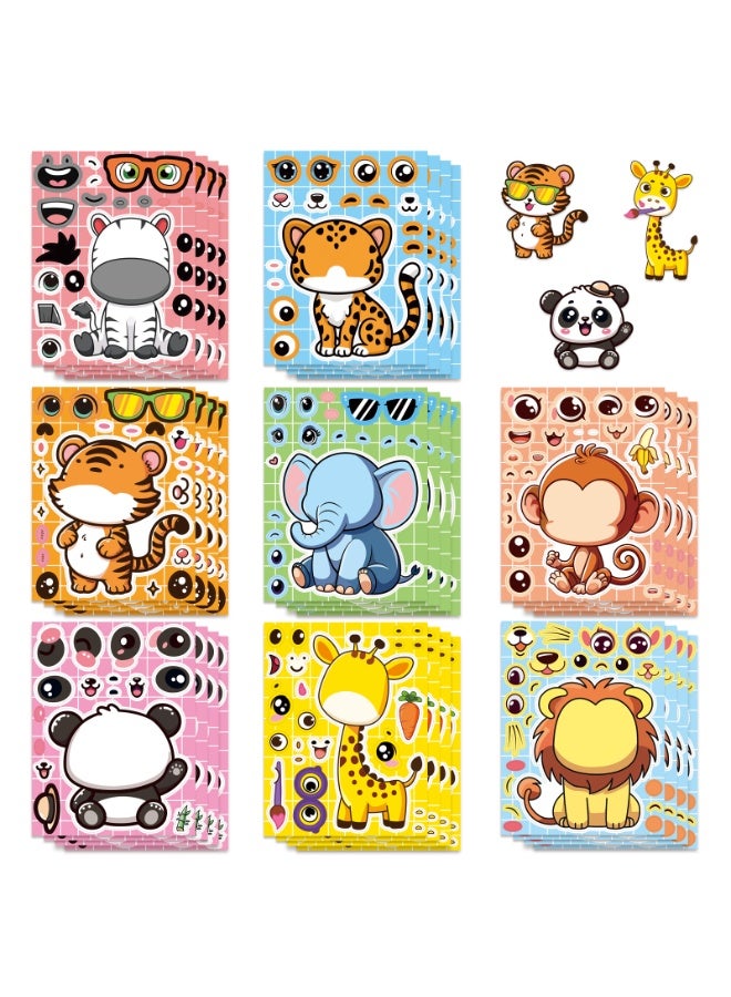 NIBEMINENT 8 Pcs Cartoon Animals Deco Kit Waterproof Stickers, High Definition Printing Bright Colors, Suitable for Laptop Skateboard Luggage Water Bottle Guitar DIY - Image 1