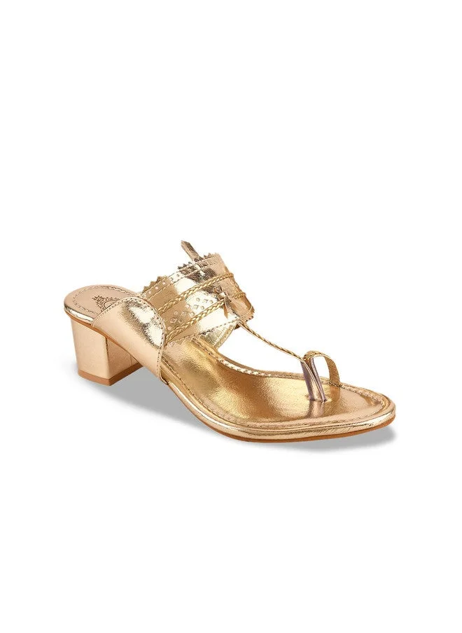 شوتوبيا Shoetopia Girls One Toe Ethnic Block Heels