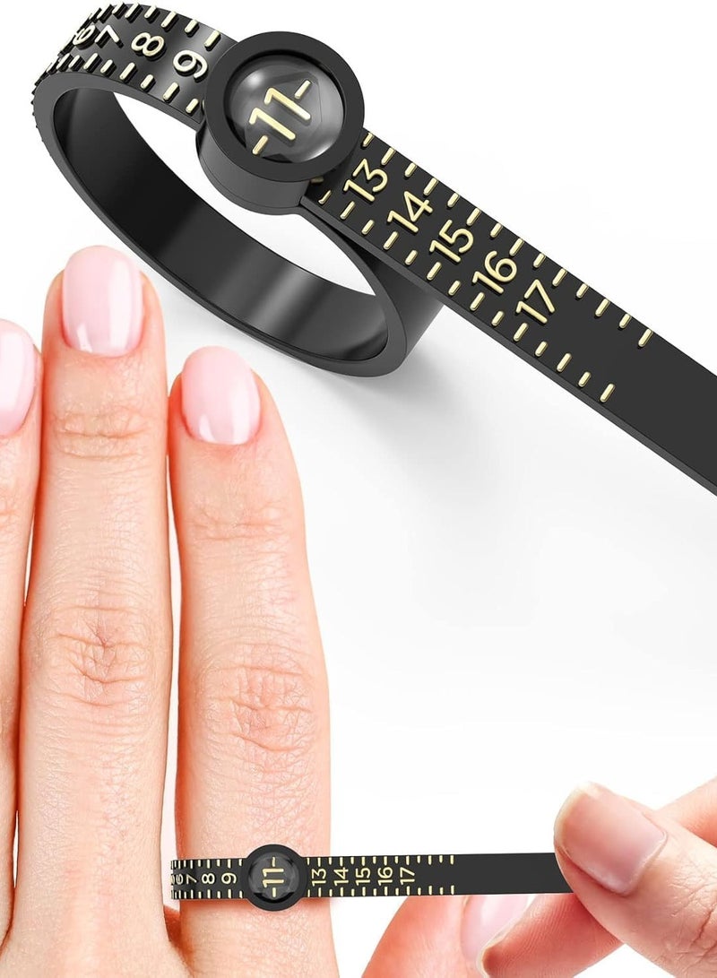 YHRY Ring Sizer 1-17 Measuring Tool with Magnified Glass, Reusable Finger Size Gauge Jewelry Sizing Tool USA Rings Size,Jewelry Tools  - Image 5