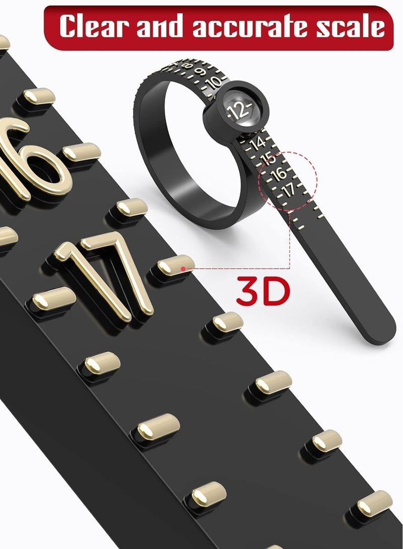 YHRY Ring Sizer 1-17 Measuring Tool with Magnified Glass, Reusable Finger Size Gauge Jewelry Sizing Tool USA Rings Size,Jewelry Tools  - Image 2