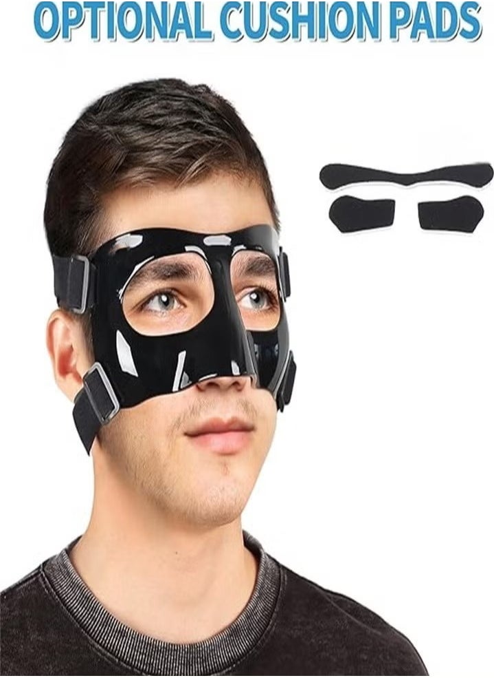 Generic - Face Shield Masks for Soccer and basketball Sports, Adjustable for Adults and Teenagers, Suitable for Men and Women （black） - Image 1