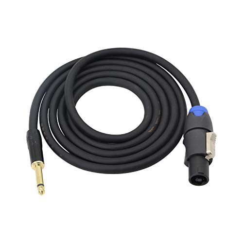 XMSJSIY Speakon to 1/4" Mono Speaker Cable, 6.35mm TS Plug to Speakon Male Speaker Wire 14 Gauge Audio Amplifier Connection Cord for DJ/PA Speaker Cord with Twist Lock -2M (Speakon Male to TS) - Image 1