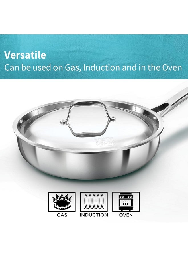 Hawkins Pro 22 cm Frying Pan, Triply Stainless Steel Fry Pan with Stainless Steel Handle and Stainless Steel Lid, Silver (PSF22S) - Image 5