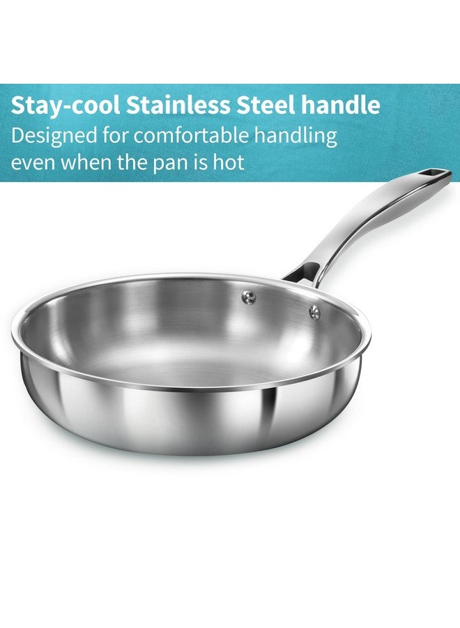 Hawkins Pro 22 cm Frying Pan, Triply Stainless Steel Fry Pan with Stainless Steel Handle and Stainless Steel Lid, Silver (PSF22S) - Image 4