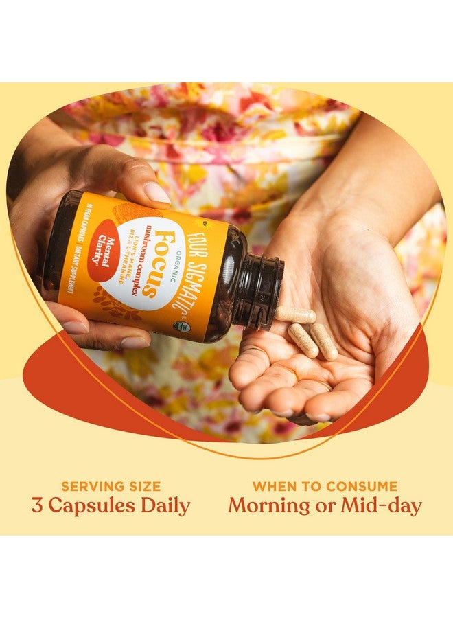 Four Sigmatic كبسولات فوكوس من فور سيغماتيك | كبسولات ليو ن مان | مركب معزز للدماغ مع أشواغاندا، باكوبا مونييري وروديولا | مكمل نباتي نوتروبيك وأدابتوجين وفطر | 30 حصة - Image 2