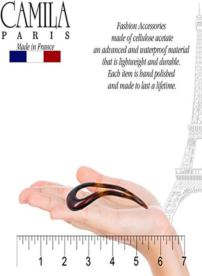 CAMILA Paris Cp2639 French Twist Stick Clip Pins, Tortoise Shell, Wavy Hair Pin U-Shaped Hair Fork For Girls Spiral Updo, Fashion Flexible Durable Styling Hair Accessories For Women, Made In France - Image 3