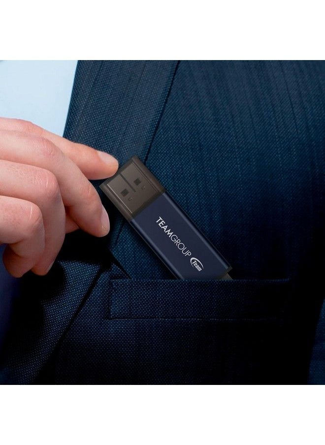 TeamGroup C211 128Gb Usb 3.2 Gen 1 3.1 3.0 Metal Made Of Aluminum Alloy Read 100Mb S Flash Thumb Drive Memory Stick Compatible With Computer Laptop Navy Blue Tc2113128Gl01  - Image 3